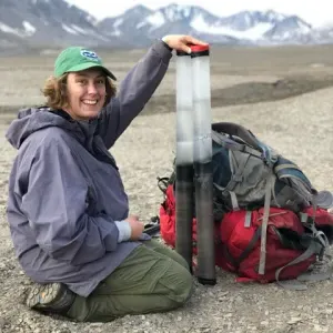 Sarah Bragdon in the field in Norway